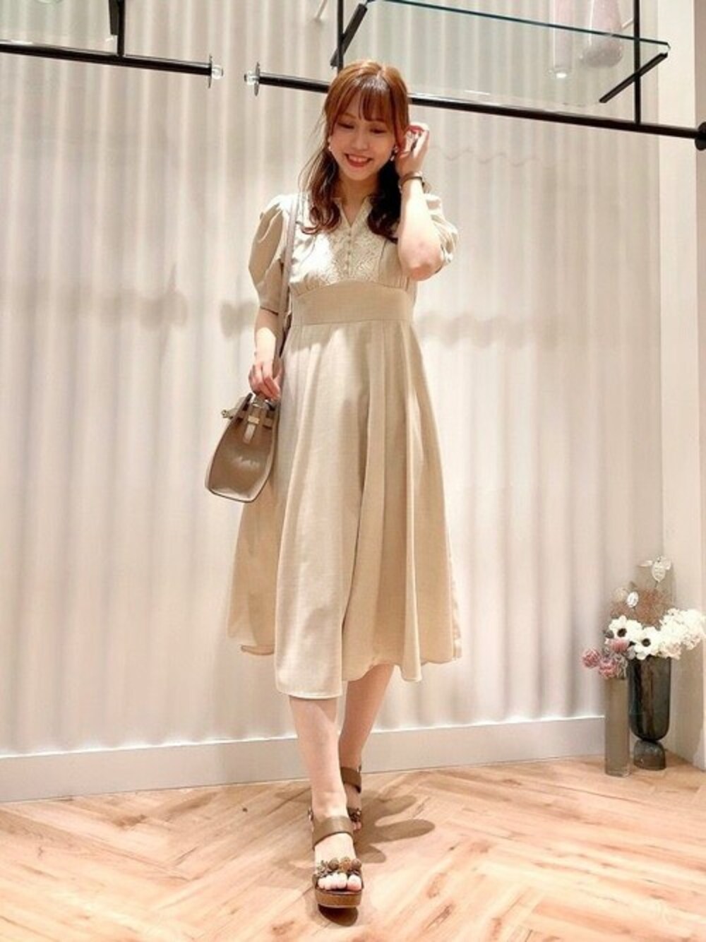JILL by JILL STUART フレアブッチャーワンピース JILL by JILL STUART（ジルバイジルスチュアート）の「◇フレア
