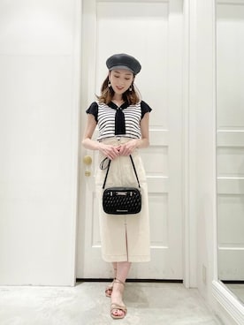 「ボウタイ」｜「アイテム（帽子）」を使った、JILL by JILL STUART STAFFさん（レディース・162cm）の夏コーディネート