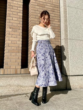 「JILL by JILL STUART（ジルバイジルスチュアート）のアイテム（ブーツ）」を使った、JILL by JILL STUART STAFFさん（レディース・152cm）の秋コーディネート