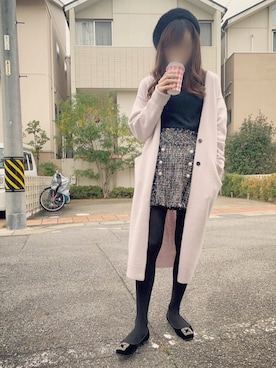 「MERCURYDUO（マーキュリーデュオ）のアイテム（帽子）」を使った、mちゃんさん（レディース・162cm）の冬コーディネート