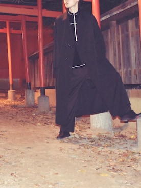 「Yohji Yamamoto POUR HOMME（ヨウジヤマモトプールオム）のアイテム（その他アウター）」を使った、和司さん（メンズ・177cm）の秋コーディネート