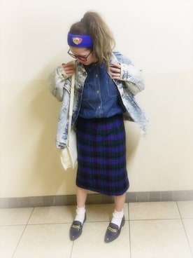 「新年一発目」｜「アイテム（デニムジャケット）」を使った、kyuligunさん（レディース・155cm）の冬コーディネート