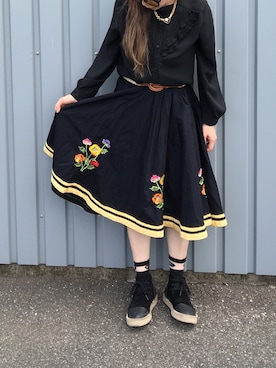 「アイテム（スカート、その他）」を使った、kyuligunさん（レディース・155cm）の夏コーディネート