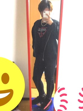 「家」｜「アイテム（ジャケット/アウター）」を使った、間宮さん（メンズ・170cm）の秋コーディネート