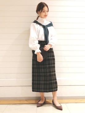 「秋におすすめシャツ＆ブラウス スタイル」｜MOE908さん（レディース・160cm）の秋コーディネート