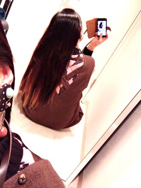 「ワンピース前からのデザインのアイテム（ワンピース、ブラウン系）」を使った、Naommさん（レディース・160cm）の冬コーディネート
