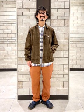 「USAコットン」｜「アイテム（ブルゾン）」を使った、coen Shinoさん（メンズ・165cm）の秋コーディネート