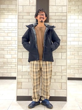 「coen（コーエン）のアイテム（ダウンジャケット/コート）」を使った、coen Shinoさん（メンズ・165cm）の冬コーディネート