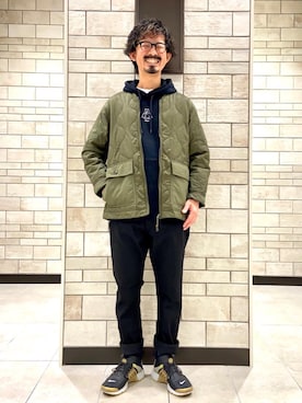 「ロゴ・コーエンベア」｜「アイテム（ジャケット/アウター）」を使った、coen Shinoさん（メンズ・165cm）の冬コーディネート