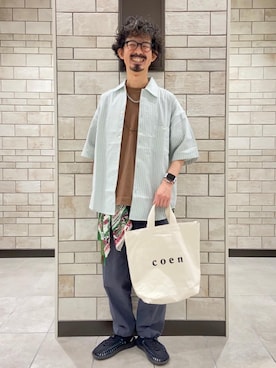 「USAコットン」｜coen Shinoさん（メンズ・165cm）の夏コーディネート