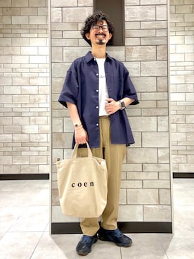 「USAコットン」｜coen Shinoさん（メンズ・165cm）の夏コーディネート