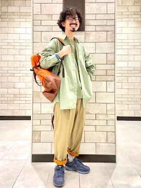 「coen（コーエン）のアイテム（スラックス）」を使った、coen Shinoさん（メンズ・165cm）の夏コーディネート