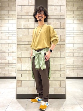 「coen（コーエン）のアイテム（スラックス）」を使った、coen Shinoさん（メンズ・165cm）の秋コーディネート