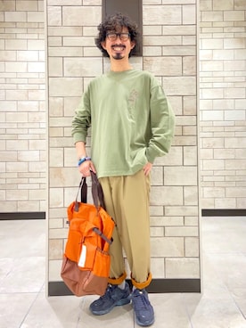「ロゴ・コーエンベア」｜coen Shinoさん（メンズ・165cm）の秋コーディネート
