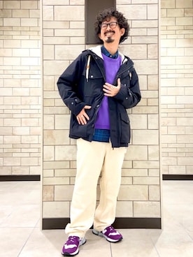 「秋トレンド2021」｜「アイテム（マウンテンパーカー）」を使った、coen Shinoさん（メンズ・165cm）の秋コーディネート