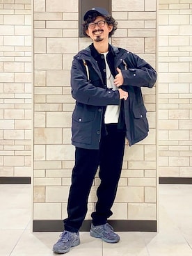 「秋トレンド2021」｜「アイテム（マウンテンパーカー）」を使った、coen Shinoさん（メンズ・165cm）の秋コーディネート