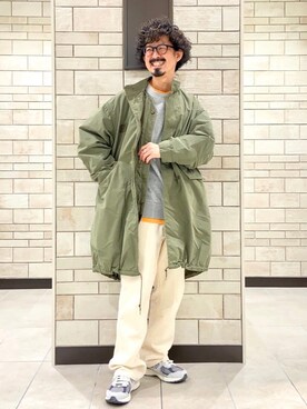 「coen（コーエン）のアイテム（モッズコート）」を使った、coen Shinoさん（メンズ・165cm）の秋コーディネート