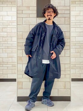 「coen（コーエン）のアイテム（モッズコート）」を使った、coen Shinoさん（メンズ・165cm）の秋コーディネート