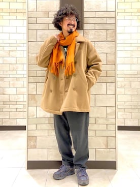 「coen（コーエン）のアイテム（ピーコート）」を使った、coen Shinoさん（メンズ・165cm）の秋コーディネート