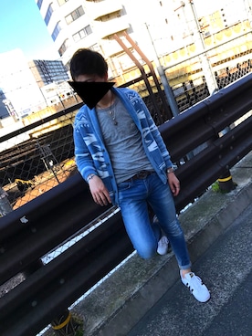 「JAMA RICO（ジャマリコ）のアイテム」を使った、雄大さん（メンズ・178cm）の春コーディネート