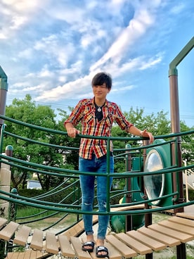 「青空」｜雄大さん（メンズ・178cm）の夏コーディネート