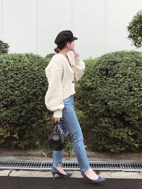 「MOUSSY（マウジー）のMVS SKINNY（デニムパンツ）」を使った、Saki_oさん（レディース・165cm）の秋コーディネート