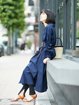 「リブレギンス」｜nano・universe lady's　STAFFさん（レディース・168cm）の夏コーディネート