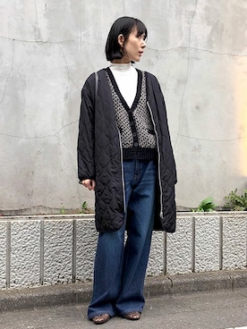 「NANO universe（ナノユニバース）のアイテム（その他アウター）」を使った、nano・universe lady's　STAFFさん（レディース・168cm）の秋コーディネート