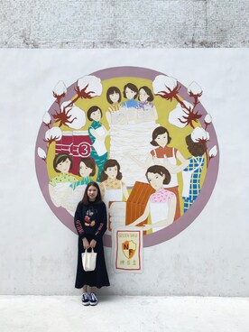 「PULL&BEAR（プルアンドベア）のアイテム（パーカー）」を使った、Cheukyicさん（レディース・160cm）の春コーディネート