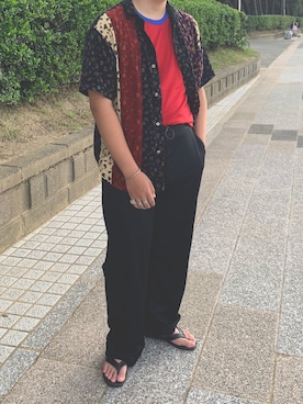 「THE NERDYS（ザ ナーディーズ）のアイテム」を使った、コダック部隊第一戦力さん（メンズ・170cm）の夏コーディネート