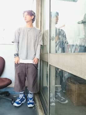 「SHIPS JET BLUE（シップスジェットブルー）のアイテム（Tシャツ/カットソー）」を使った、Keisuuuuさん（メンズ・160cm）の春コーディネート