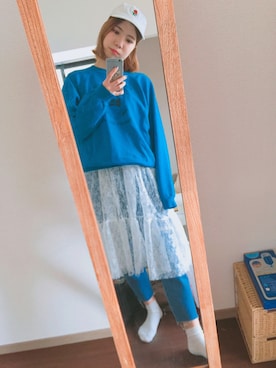 「WC（ダブル シー）のアイテム（キャップ）」を使った、devilさん（レディース・165cm）の冬コーディネート