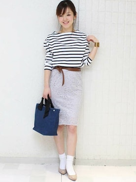 「アイテム（ベルト）」を使った、Aikoさん（レディース・162cm）の冬コーディネート