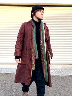 「SONOMITSU（ソノミツ）のアイテム（その他シューズ）」を使った、KENT BREAD HAT さん（メンズ・156cm）の冬コーディネート