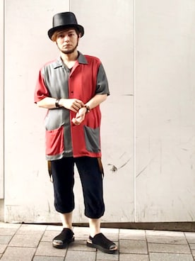 「A STORY TOKYO（アストーリートウキョウ）のアイテム（腕時計）」を使った、KENT BREAD HAT さん（メンズ・156cm）の夏コーディネート
