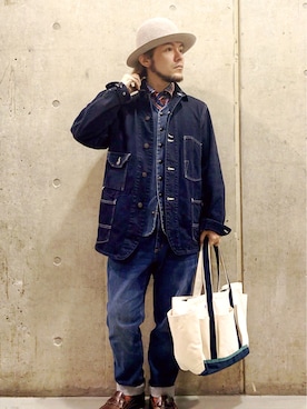 「HAVERSACK（ハバーザック）のアイテム（その他アウター）」を使った、KENT BREAD HAT さん（メンズ・156cm）の秋コーディネート