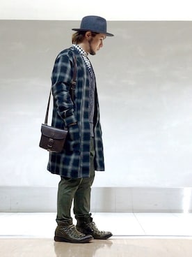 「SONOMITSU（ソノミツ）のアイテム（その他シューズ）」を使った、KENT BREAD HAT さん（メンズ・156cm）の秋コーディネート