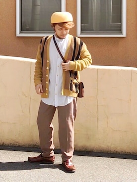 「BEAMS（ビームス）のアイテム（モカシン/デッキシューズ）」を使った、KENT BREAD HAT さん（メンズ・156cm）の秋コーディネート