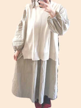 「chocomee（チョコミー）のアイテム（ベスト）」を使った、すみやんさん（レディース・153cm）の春コーディネート