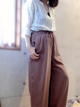 「コットンレース」｜すみやんさん（レディース・153cm）の春コーディネート