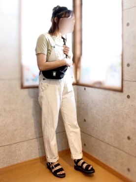 「ピスタチオ」｜「アイテム（サロペット/オーバーオール）」を使った、すみやんさん（レディース・153cm）の夏コーディネート