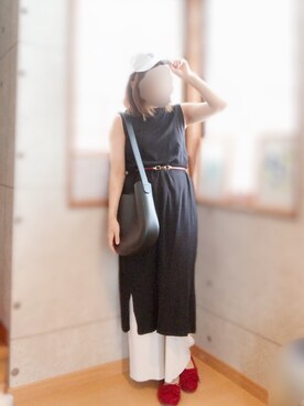 「アイテム（モカシン/デッキシューズ、レッド系）」を使った、すみやんさん（レディース・153cm）の夏コーディネート