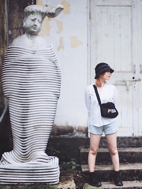 「NIKE（ナイキ）のアイテム（サンバイザー）」を使った、brookilikeさん（レディース・158cm）の夏コーディネート