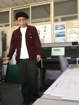 「MONKEY TIME（モンキータイム）のアイテム（カバーオール）」を使った、matsuokaさん（メンズ・165cm）の冬コーディネート