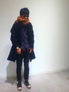 「A.P.C.」｜「アイテム（ダウンジャケット/コート）」を使った、tsuyotcholinoさん（メンズ・172cm）の冬コーディネート