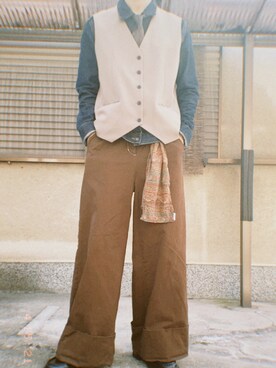 「GU（ジーユー）のアイテム（ミリタリージャケット、ベージュ系）」を使った、kajilabo0821さん（メンズ・175cm）の春コーディネート