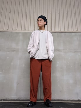 「GUコーデ」｜「アイテム（ハンチング/ベレー帽）」を使った、kajilabo0821さん（メンズ・175cm）の春コーディネート