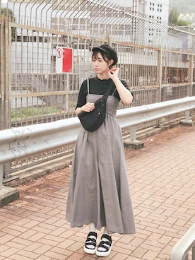 「スポサン」｜「アイテム（キャスケット）」を使った、あさ☀さん（レディース・161cm）の夏コーディネート