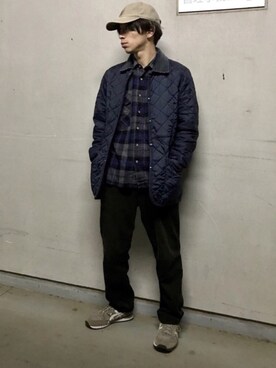 「LAVENHAM（ラベンハム）のアイテム（ブルゾン）」を使った、(Kito) さん（メンズ・171cm）の冬コーディネート