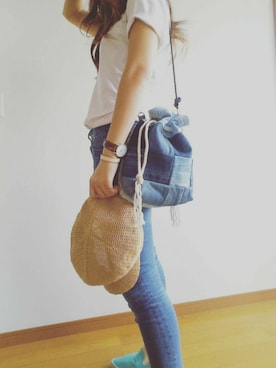 「Daniel Wellington（ダニエルウェリントン）の【Daniel Wellington】レザーバンド３６ＭＭ（アナログ腕時計）」を使った、yukinxさん（レディース・157cm）の夏コーディネート